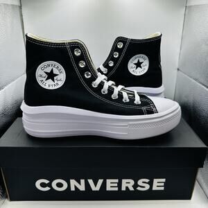 CONVERSE Chuck Taylor All Star Move Hi Black/White 568497C Women’s Size 9.5 NEW